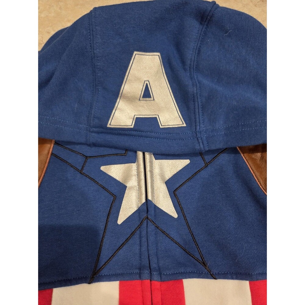 Captain America Costume Zip Hoodie Boys Jacket Disney Store Size 7/8 - Picture 5 of 5